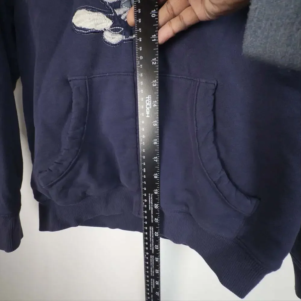 Tommy Hilfiger Navy Blue Sherpa Lined Full Zip Hoodie with Eagle Graphic 12-14